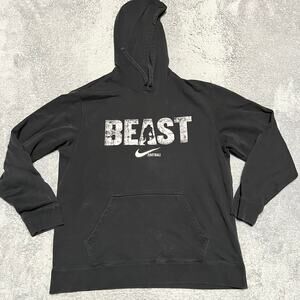 Vintage Nike Beast Football Center Swoosh Silver Tag Hoodie Sweatshirt Men Large